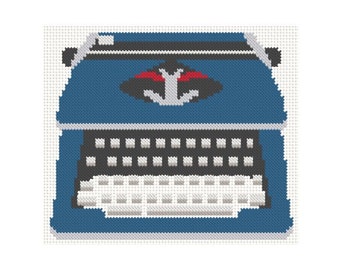 Modèle de point de croix de machine à écrire. PDF. Modèle de point de croix facile. Écriture du motif de point de croix.