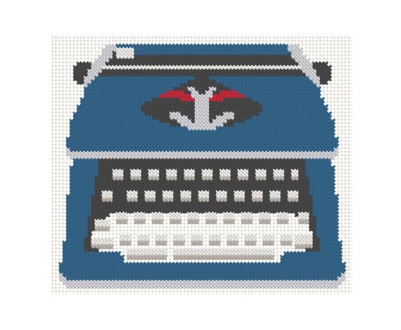 Typewriter Cross Stitch Pattern. PDF. Easy Cross Stitch | Etsy