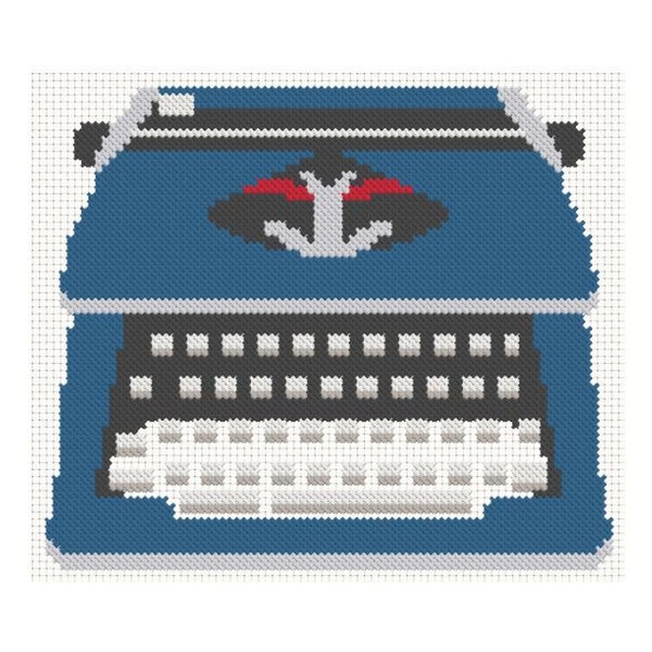 Typewriter Cross Stitch Pattern. PDF. Easy Cross Stitch Pattern. Writing Cross Stitch Pattern.