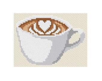 Modèle de point de croix cappuccino. PDF. Modèle de point de croix de café. Modèle de point de croix facile