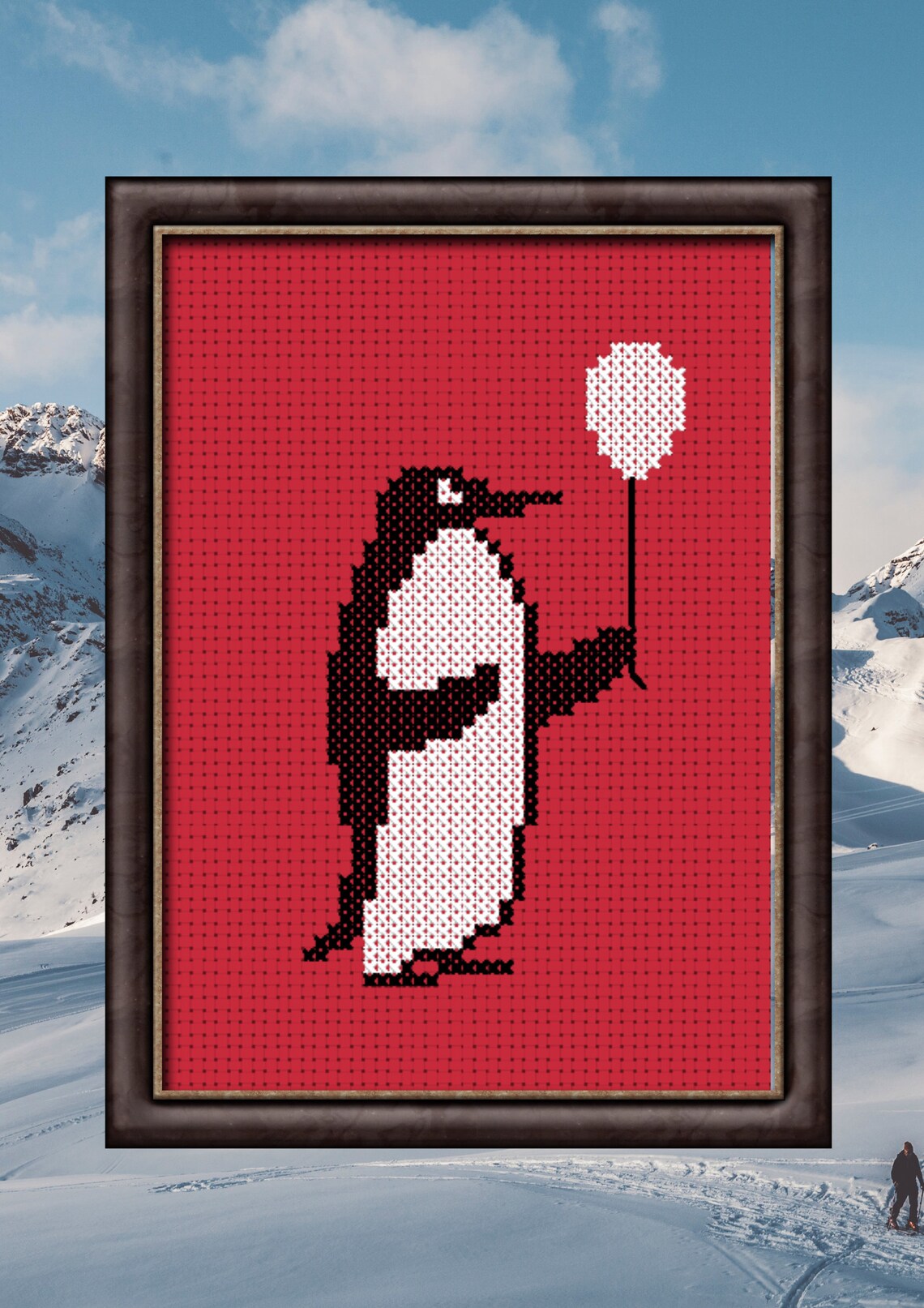 Penguin Cross Stitch Pattern. PDF. Easy Animal Cross Stitch Pattern