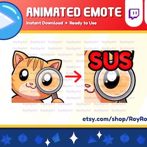 Twitch Emote Animated - Oranje Kat SUS Emote Animated