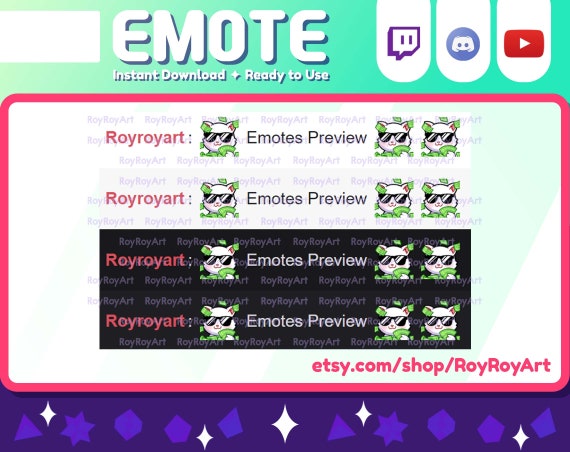 Twitch Emote Rich White Cat Money Dollar Emote / Sub Emoji 