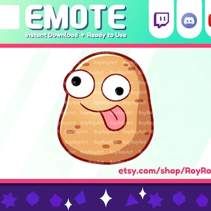 Twitch Emote - Cute Potato Derp Emote / Sub Emoji