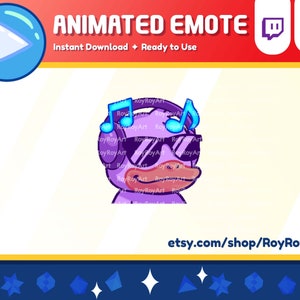 Twitch Emote Animated - Cool Duck Music Jam Dancing Party Emote Animated