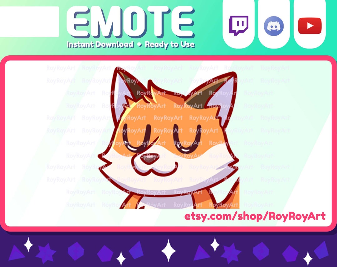 Twitch Emote Cute Fox Kitsune Uwu Sub Emoji Etsy
