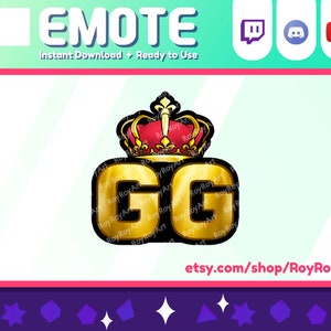Twitch Emote - GG Good Game Gold Royal Crown