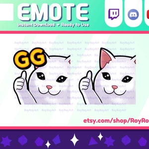 Twitch Emote - biały kot mem