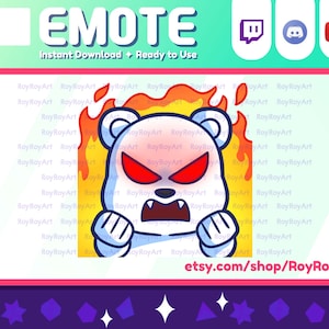 Twitch Emote - Polar Bear Angry Mad Rage / Sub Emoji