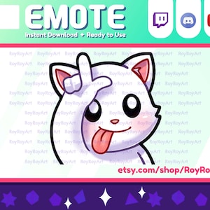 Discord 絵文字 - 白猫が L を取る絵文字 / サブ絵文字