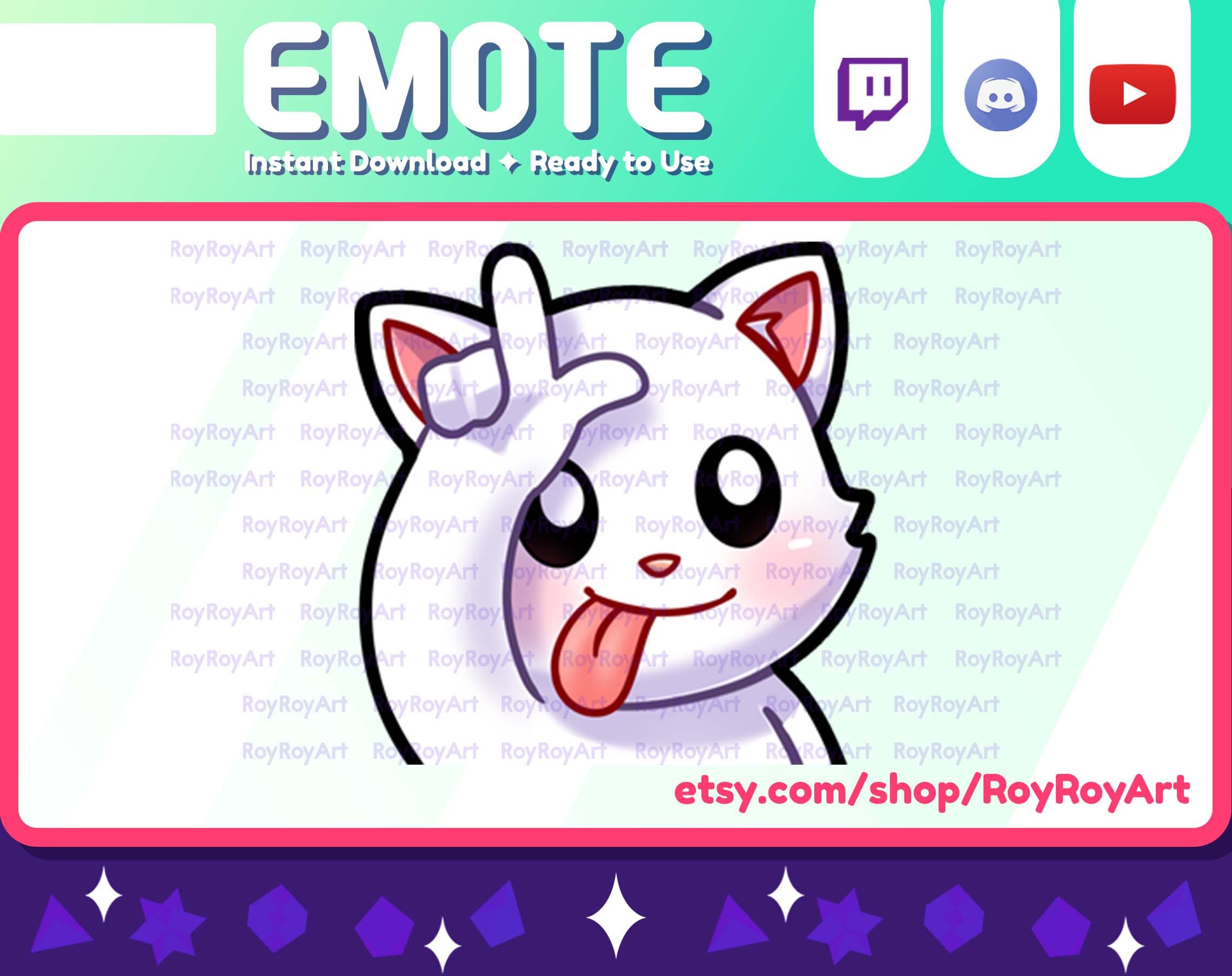 Discord Cat Emote / Emote Set Set of 3 Discord Emojis / Funny