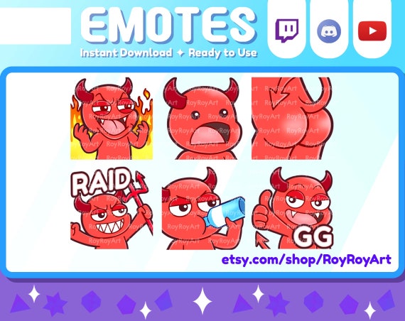 Demon Emote, twitch demon emote, discord demon emote, emotes, streamer  emote, png emote, demon emote twitch