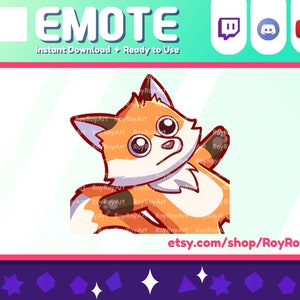 Twitch Emote - Cute Fox kitsune Laying Down Lazy Depressed Sub Emoji