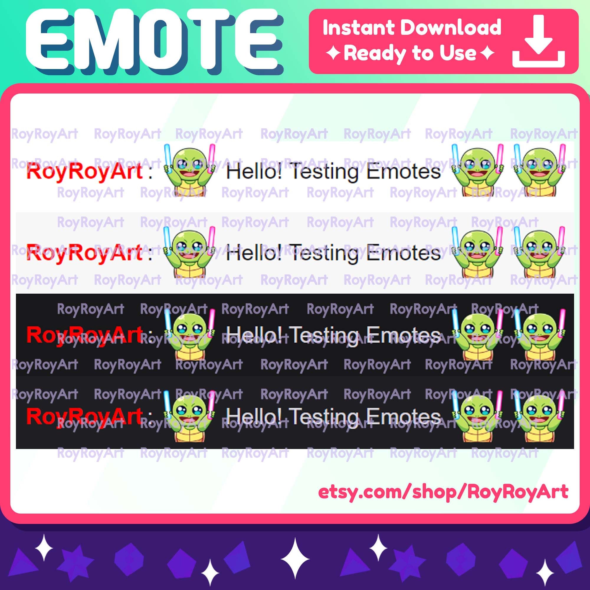 Twitch Emote - Turtle Rave Light Sticks Idol Glowsticks Emote / Sub ...