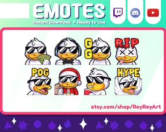 Twitch Emotes - Cool Duck Emotes pack