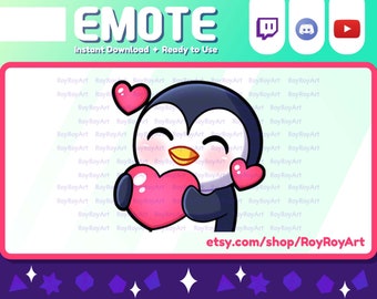 Twitch Emote - Schattige Pinguïn Love Emote / Sub Emoji