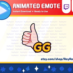 Twitch Emote Animated - GG Thumbs up Hand Sign Animated Gif