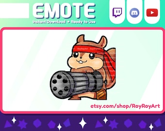Twitch Emote - Eichhörnchen Maschinengewehr rambo