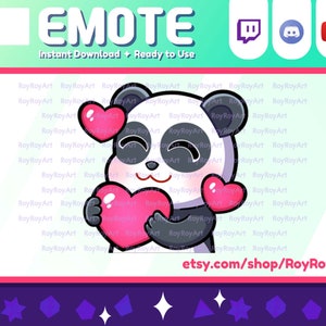 Twitch Emote - Lindo Panda Love Emote / Sub Emoji