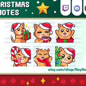 Twitch Emotes Christmas - Orange Cat Christmas Emotes / Sub Emoji