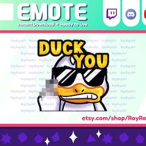 Discord Emote - Cool Duck / Duck You / Duck off / Sub Emoji Discord