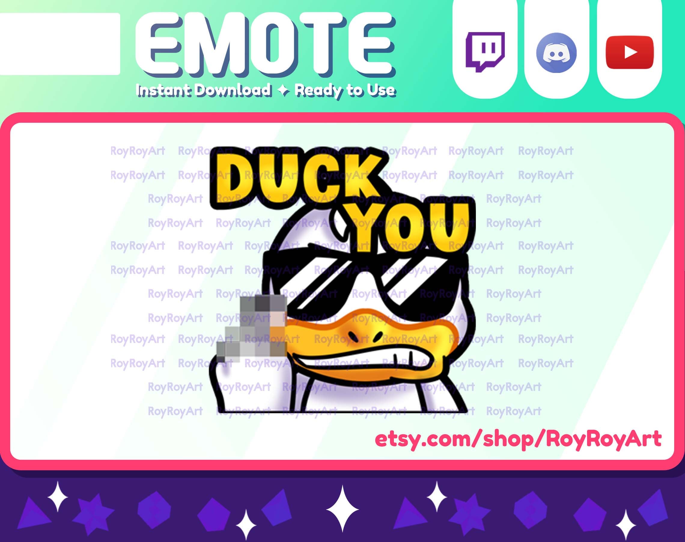 Twitch Emote Coole Ente / Ente You / Ente aus / Sub Emoji Etsy Schweiz