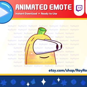 Twitch Emote Animated - Cute Banana Boba Eyes Wow Emote Animated Gif