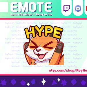 Twitch Emote - Cute Fox kitsune Hype Sub Emoji