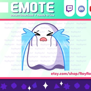 Twitch Emote - Kawaii Ghost Crying Sad Emote / Sub Emoji