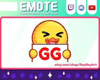 Twitch Emote - Cute Yellow Duck GG / Stream Sub Emoji