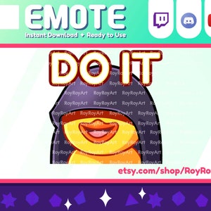 Twitch Emote - Cute Yellow Duck Emote Do it / Stream Sub Emoji