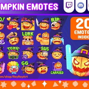 Twitch Emotes Halloween - Scary Pumpkin Mega Pack Include 20 Emotes