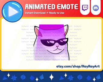 Twitch Emote Animated - Cool Cat Jam Dancing Music Party Emote Animated