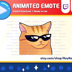 Twitch Emote Animated - Cool Orange Cat Music Jam Dancing Emote Animated