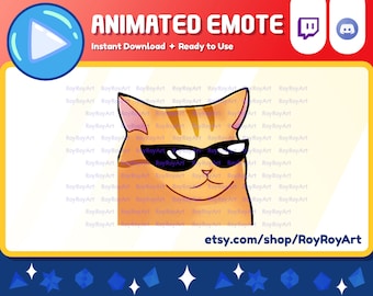 Twitch Emote Animated - Cool Orange Cat Music Jam Dancing Emote Animated