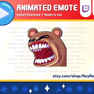 Twitch Emote Animated - Grizzly BearLet&#39;s GO Emote Animated / Emoji Gif