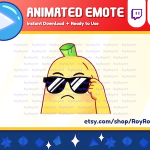 Twitch 絵文字アニメーション - かわいいバナナのクールな絵文字アニメーション