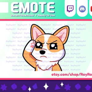 Twitch Emote - Cute Dog Corgi Salute Emote / Sub Emoji