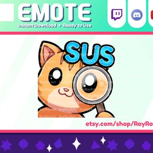 Twitch Emote - Orange Cat Sus Emote / Sub Emoji