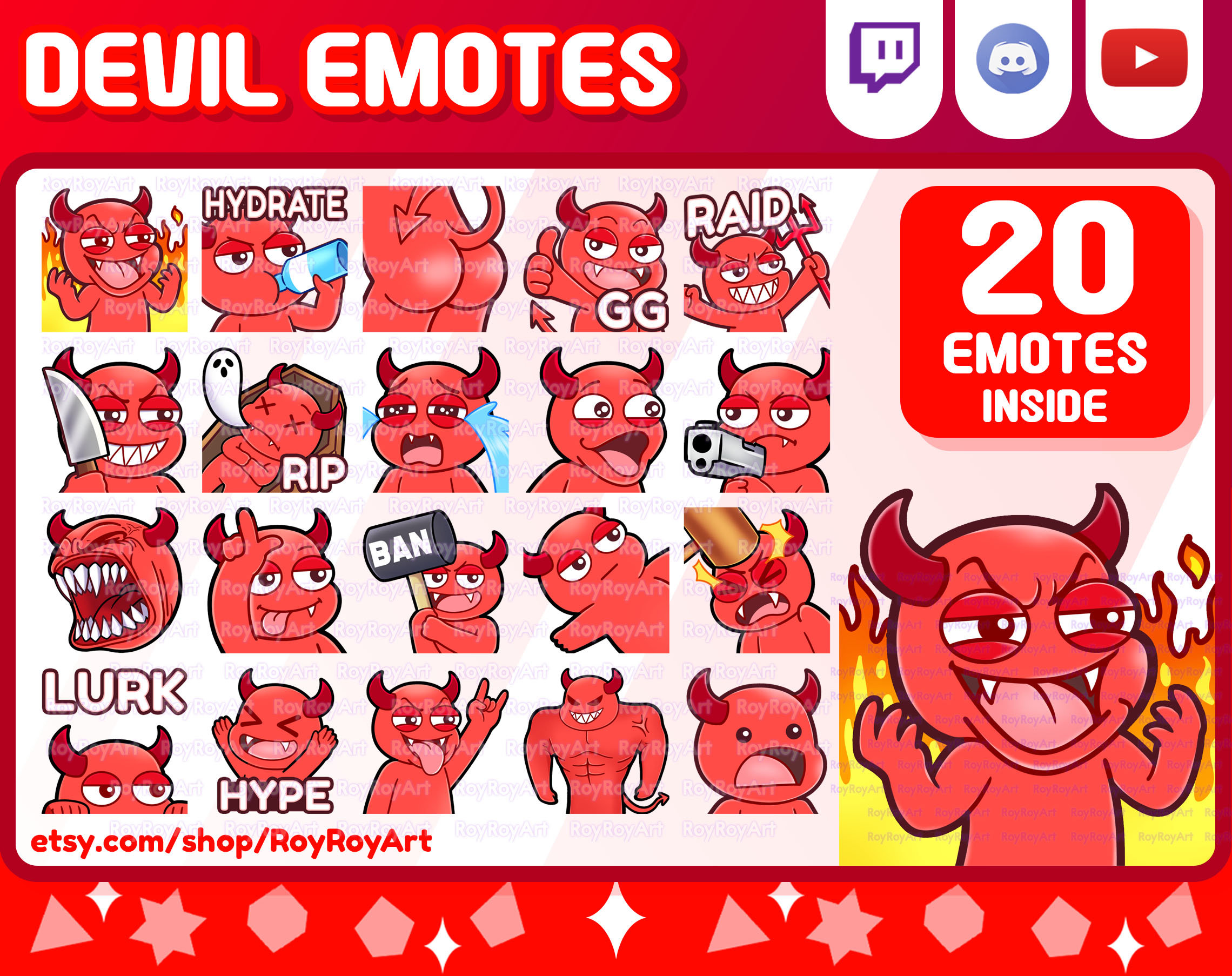 Demon Emote, twitch demon emote, discord demon emote, emotes, streamer  emote, png emote, demon emote twitch