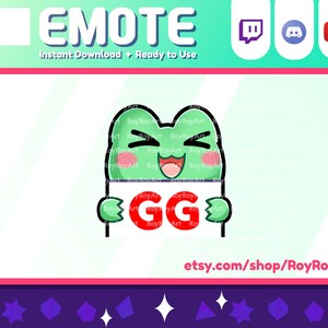 Twitch Emote - Cute Frog Toad Emote GG Good Game / Sub Emoji