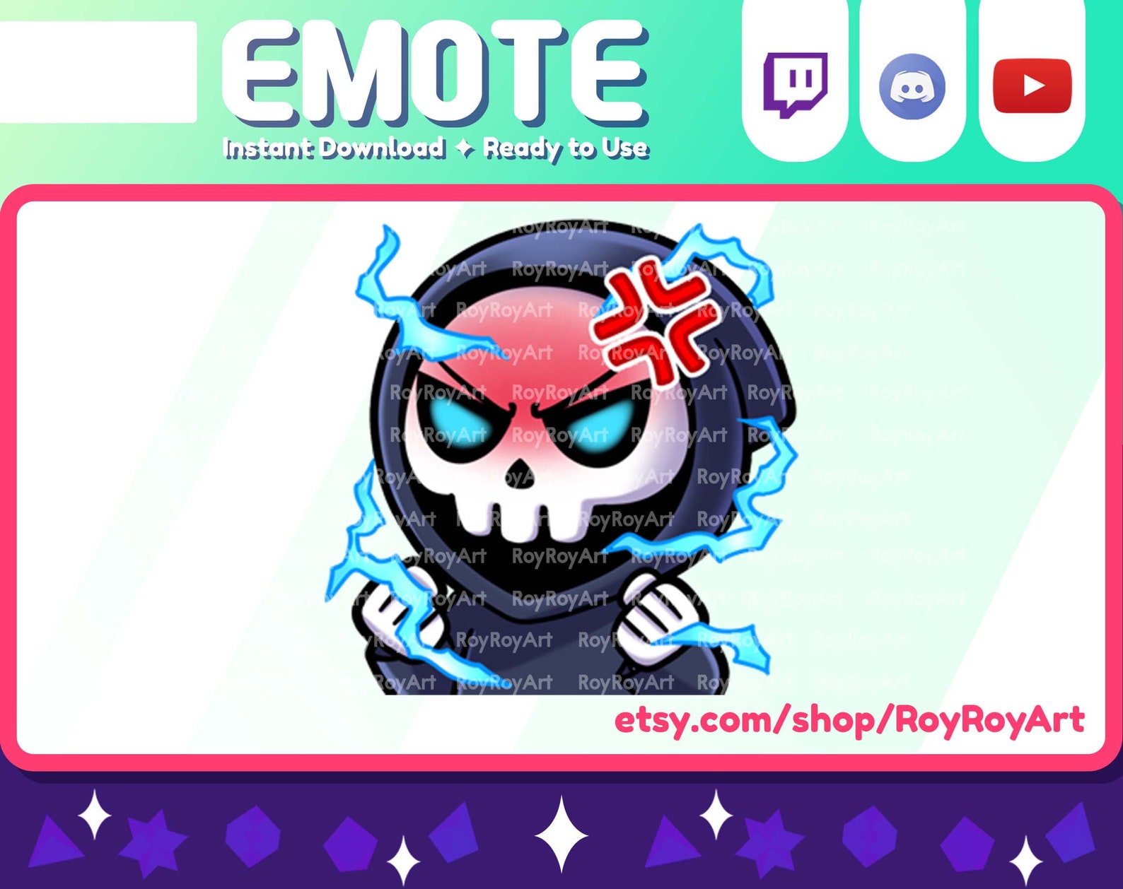 Twitch Emote - Halloween Grim Reaper Angry Sub Emoji - Etsy