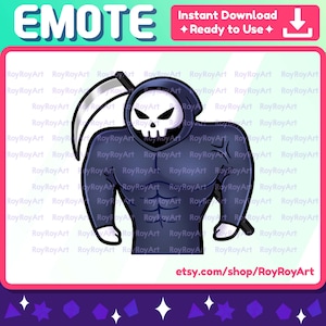 Twitch Emote - Halloween Grim Reaper Buff Strong Power up / Sub Emoji ...