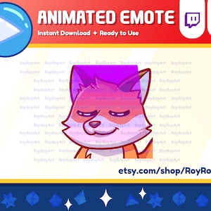 Twitch Emote Animated - Fox Kitsune Jam Dancing Party Emote Animated