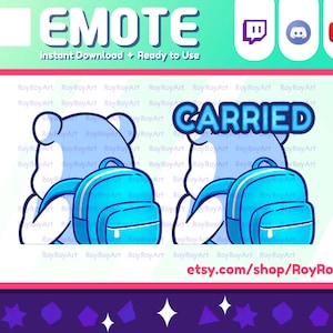 Twitch Emotes - Polar Bear Carried / Sub Emoji