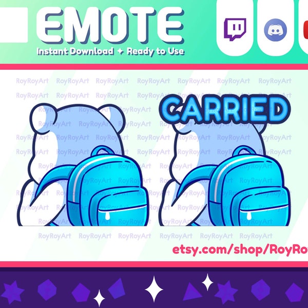 Twitch Emotes - Polar Bear Carried / Sub Emoji