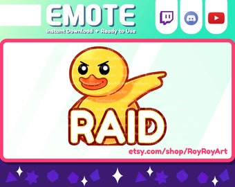 Twitch Emote - Cute Yellow Duck Emote Raid / Stream Sub Emoji