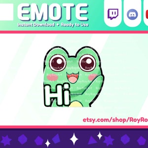 Twitch Emote - Cute Frog Toad Emote waving hi hello / Sub Emoji