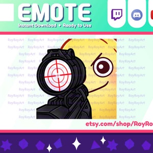 Twitch Emote - Cute Banana Sniper Emote / Sub Emoji