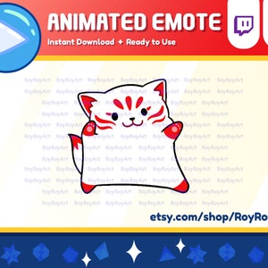 Twitch Emote Animated - White Fox Kitsune Dancing Meme Emote Animated Gif